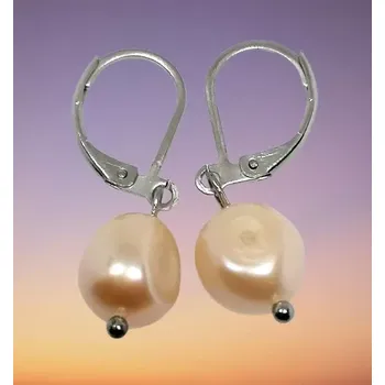 Náušnice Naušnice z pravých říčních perel s chir. ocelí (fialkové)