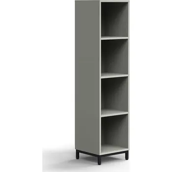 Knihovna Regál QBUS, 3 police, nohy, 1636x400x400 mm, černá, světle šedá