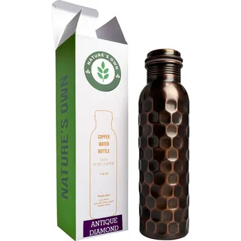 Shaker Měděná láhev na vodu vzor Starožitný Diamant, 950 ml, Nature's Own