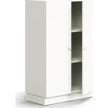 Policová skříň Policová skříň QBUS, 2 police, sokl, úchytky, 1252x800x420 mm, bílá