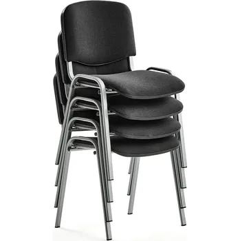 Jednací židle Konferenční židle NELSON, bal. 4 ks, černý potah, šedá