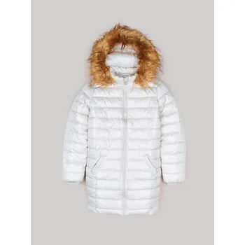 Dívčí oblečení GATE Prodloužená vatovaná zimní bunda s umělým kožíškem 6Y 824-0204/12