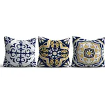 ASIR Set povlaků na polštář HMI-KIR-106 modré a zlaté ornamenty