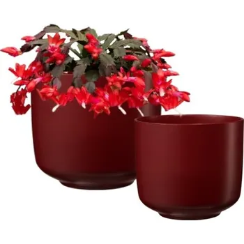 Obal na květináč obal keramický Bari pr13 bordó