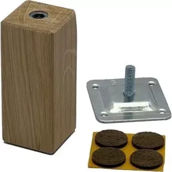 Nábytkové kování KENTING Dřevěná nábytková nožka HRANA-SUR 45x45x100, dub surový