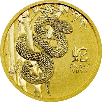 Zlatá investiční mince Year of the Snake Rok Hada Lunární 1/2 Oz 2025