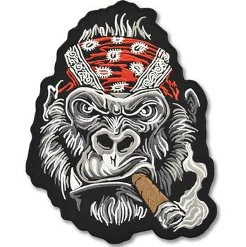 Nášivka Moto nášivka Smoking Gorilla Red na záda 22 cm x 18 cm