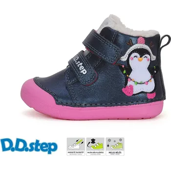 Dětská treková obuv D.D.step dívčí zimní obuv W066-42268 Barva: modrá, Velikost: 22