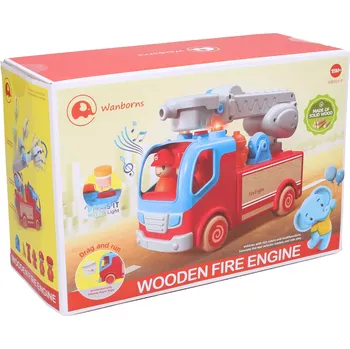 autíčko Wiky Vehicles Auto hasičské dřevo/ s efekty 25cm