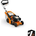 STIHL RM 443 T (Obratná motorová zahradní sekačka na trávu STIHL RM 443 T s jednorychlostním pohonem kol je obzvláště vhodná na sečení středně velkých ploch. Verze STIHL RM 443.3 T.)