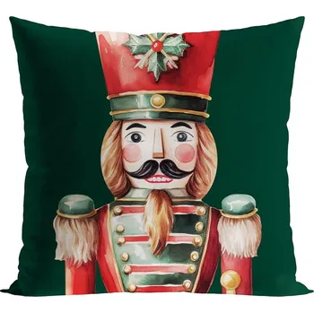 Polštář Vánoční polštář LOUSKÁČEK I. zelený 45x45 cm MyBestHome Varianta: Povlak na polštář, 45x45 cm