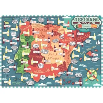 RAVENSBURGER Puzzle Mapa Iberie - vinné oblasti 1000 dílků