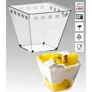 Jednorázové nádobí Plastový kelímek na dezert Cubino 210ml 10 Ks