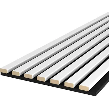 Obklad MP Dekorativní nástěnné lamely s filcem, Bílá mat / černý 260x30x0,7 cm - 7 lamel