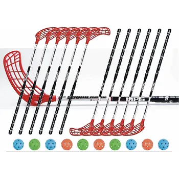 Florbal Florbalový set MPS Boomerang Red/Black (12 hokejek) vel. 95cm (=105cm) 8x levá / 4 x pravá
