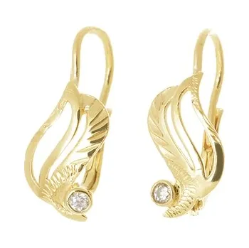 Náušnice Dámské stříbrné pozlacené naušnice se zirkony STNAU1941F