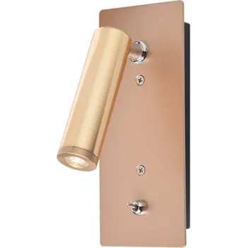 Nástěnné svítidlo ACA Lighting LED nástěnná bodová lampička s vypínačem INYOKA 3W/230V/4000K/210Lm/50°/IP20, zlatá