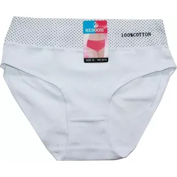 Dámské kalhoty Dámské kalhotky do pasu žebrové, putičky v pase 6210 bílé 599/333