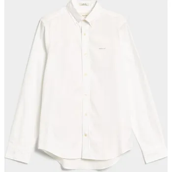 Pánské oblečení KOŠILE GANT SLIM PINPOINT OXFORD SHIRT WHITE