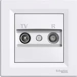 Zásuvka TV-R, průběžná, bílá Asfora EPH3300221