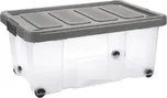 Tontarelli Úložný box s klipem a kolečky PUZZLE 43 l transparent/šedá 8035636AK5 8035636AK5