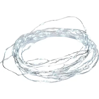 Vánoce ACA Lighting LED dekorační stříbrná girlanda, 8 funkcí, 100 LED, studená bílá, 10m, 230V, IP44 venkovní