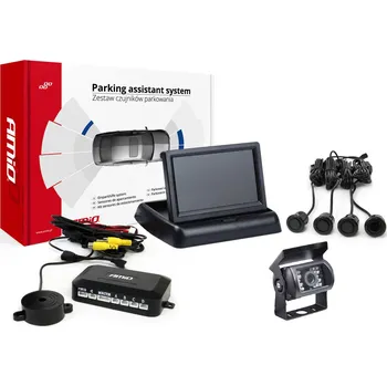 Parkovací asistent AMiO Sada parkovací asistent TFT02 4,3" s kamerou HD-501-IR 4 senzory černá "GOLD"