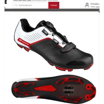 Pánské cyklistické tretry Cyklistické Tretry FORCE MTB CARBON DEVIL PRO, črn-bílo-črv, vel. 42