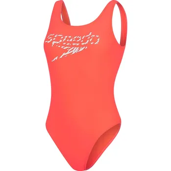 Dámské plavky Dámské Jednodílné plavky SPEEDO LOGO DEEP U-BK HI LEG 1PC AF 8-12369H123 – Červená 38