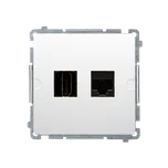 Simon Basic BMGHRJ45.01/11 Zásuvka HDMI + datová RJ45 kat. 6 (přístroj s krytem) bílá