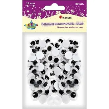 Set školních potřeb Oczy samoprzylepne bez rzęs 12mm okrągłe 80szt