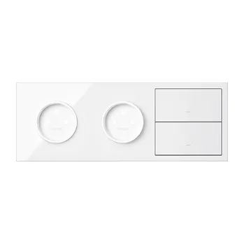 Elektrická zásuvka Simon 100 10020322-130 Sestava 3 násobná: 2 zásuvky + 2 kryty bílá