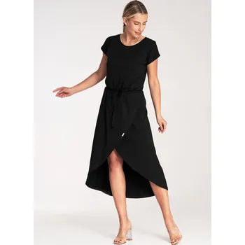 Dámské šaty Dámské černé ležérní viskózové šaty M1041 Black Velikost: XL