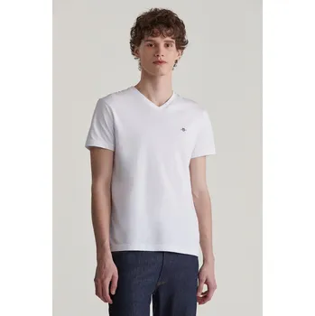 TRIČKO GANT SLIM SHIELD V-NECK T-SHIRT WHITE