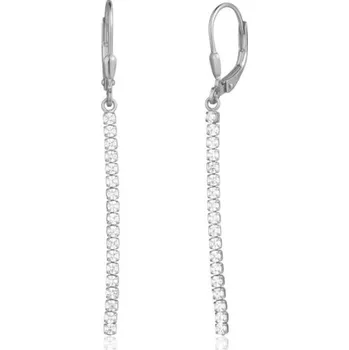 Náušnice Stříbrné visací náušnice s čirými zirkony