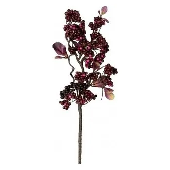 umělá květina Podzimní větvička bobule burgundy 530-0032/BUR