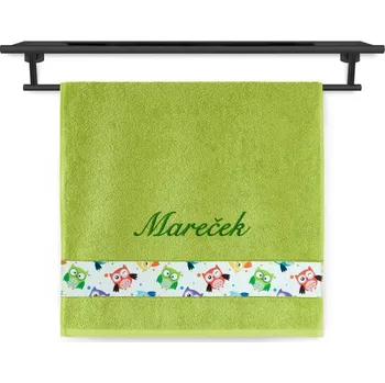 Ručník Ručník se jménem NA PŘÁNÍ 50x100 Sovička zelená