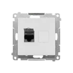 Simon 55 T61E.01/114 Zásuvka datová 1 násobná stíněná RJ45 kat. 6 s protiprachovou clonkou (přístroj s krytem) světle šedá matná