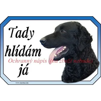 Cedulka curly coated - kudrnatý retrívr hlídám - Bez samolepicí vrstvy