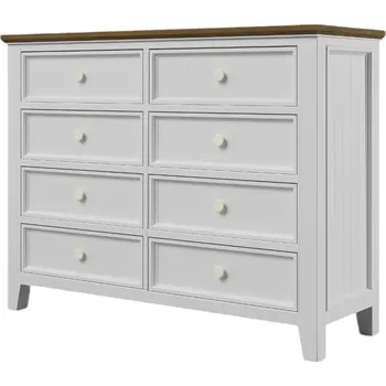 Komoda Komoda PROVENCE K8P z masivu bílá Barevné provedení: Bílá, Provedení: SLIM - šuplíky bez pojezdů