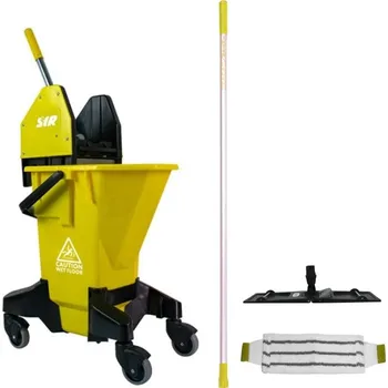 Úklidový vozík Úklidový vozík SYR LTS/E4 v sadě s plochým mopem, žlutý