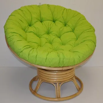 Papasan Ratanový papasan houpací medový polstr světle zelený melír