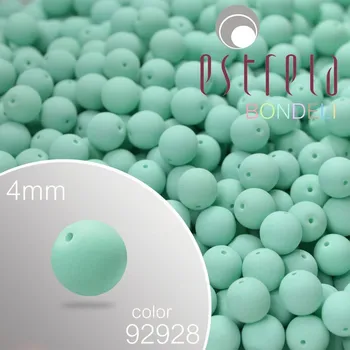 Korálek Korálky BONDELI voskované tvar kulatý. Velikost 4mm. Barva 92928 (tyrkysová). Balení 31ks na návleku.