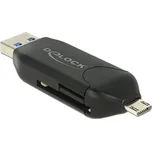 Delock Micro USB OTG čtečka karet + USB 3.0 A male
