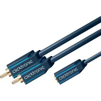 Audio redukce ClickTronic Y redukce Jack 3.5mm (F) -> 2x cinch (M), 10cm