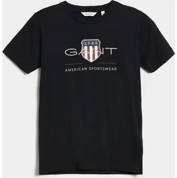 Dívčí tričko TRIČKO GANT ARCHIVE SHIELD SS T-SHIRT BLACK