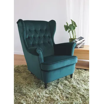 Křeslo MAMBA křeslo Prince sametová zelená/wenge