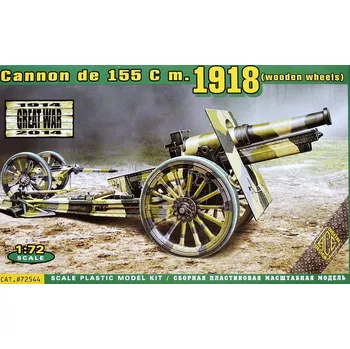 Plastikový model ACE 1/72 Cannon de 155 C m.1918 (wooden wheels)