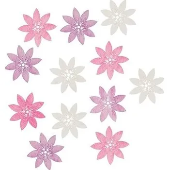 Dřevěné květy 4 cm, 12 ks 3929