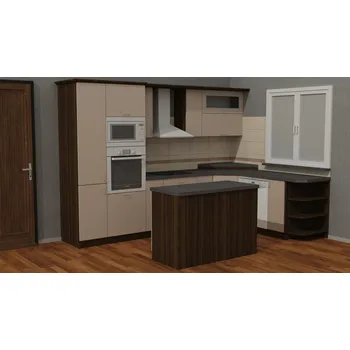 Kuchyňská linka Nabytekmorava Kuchyňská linka Bára H barva kuchyně: OŘECH / KRÉM, pracovní deska: NE BEZ PRACOVNÍ DESKY